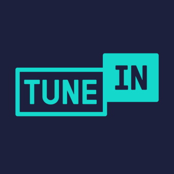 Mira.FM auf TuneIn Text "TUNE IN" in modern, bold font auf dunklem Hintergrund. Hier gehts zum Mira.FM Stream auf TuneIn